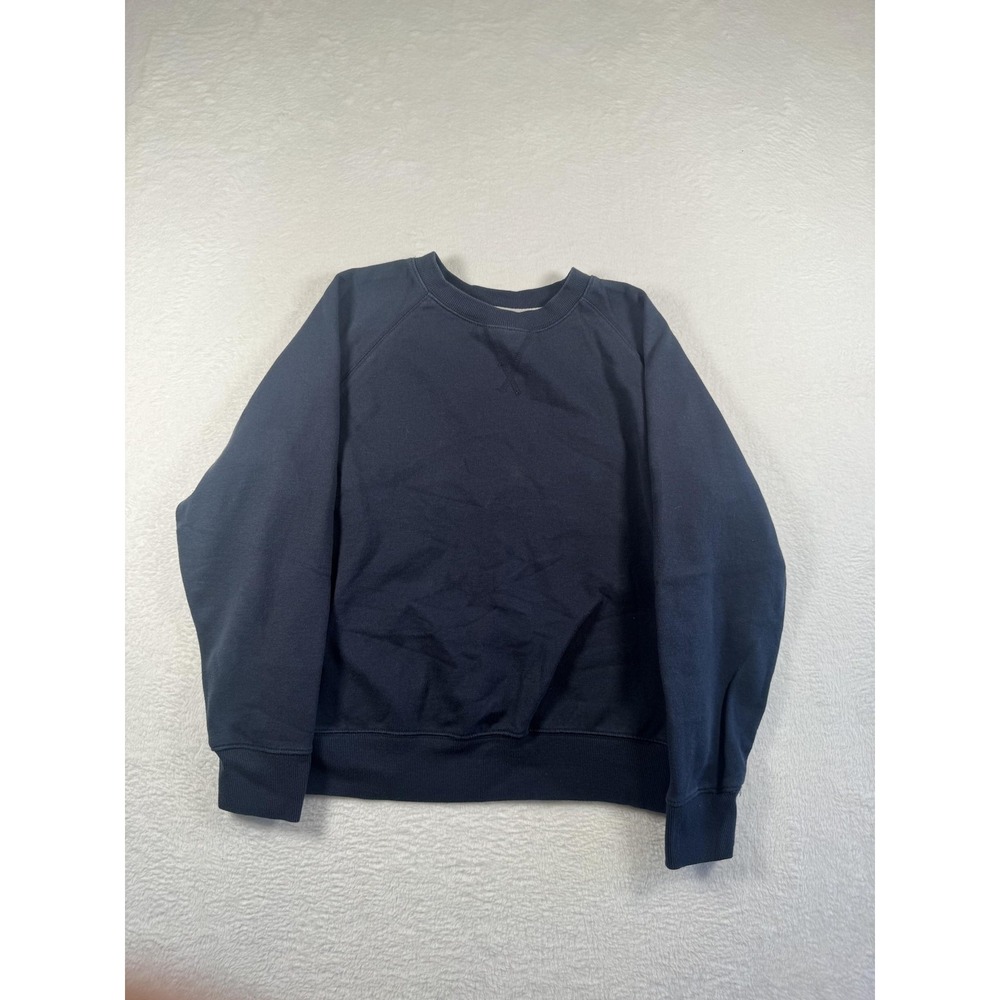 RicherPoorer Sweatshirt Mens Large Blue Fleece Crewneck Pullover Solid Casual